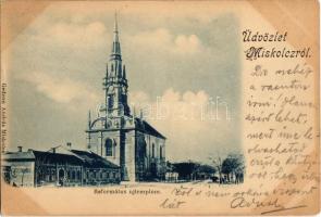 1900 Miskolc, Református új templom. Kiadja Gedeon András