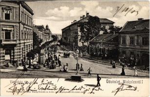 1903 Miskolc, Városház tér, üzletek. Kiadja Vadász M. Dunky Fivérek cs. és kir. udvari fényképészek felvételei után