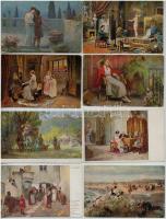 140 db RÉGI művész képeslap / 140 pre-1945 art motive postcards