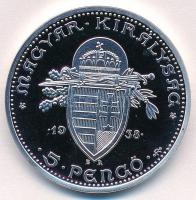 DN " Magyarok Kincstára - Szent István 5 Pengő" ezüstözött Cu emlékérem tanúsítvánnyal (36...