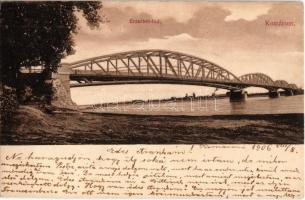 1906 Komárom, Komárno; Erzsébet híd. Kiadja Spitzer Sándor / bridge (EK)