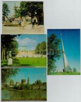 4 db modern városképes dimenziós (3D) képeslap / 4 modern dimensional 3D town-view postcards: Budapest, Moscow