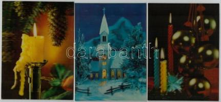 6 db modern motívum dimenziós (3D) képeslap: üdvözlő / 6 modern dimensional 3D motive postcards: gre...