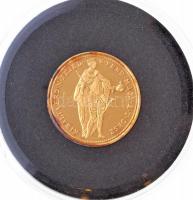DN Magyarok Kincstára - Aranydukát 1848 aranyozott Cu emlékérem tanúsítvánnyal (20mm) T:PP kis patina