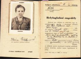 1948 Fényképes helyfoglalási engedély hazai és déli gyümölcs árusítására (VII. Wesselényi és Izabell...