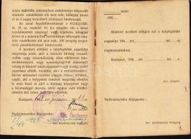 1948 Fényképes helyfoglalási engedély hazai és déli gyümölcs árusítására (VII. Wesselényi és Izabell...