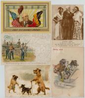Kb. 150 db RÉGI motívumlap, jobb és érdekesebb darabokkal: színész, üdvözlő, állatok, művész, katona...