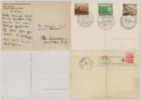 10 db RÉGI náci propaganda képeslap Hitlerrel és bélyegzésekkel / 10 pre-1945 Nazi NSDAP propaganda ...