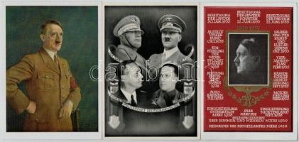 10 db RÉGI náci propaganda képeslap Hitlerrel és bélyegzésekkel / 10 pre-1945 Nazi NSDAP propaganda ...