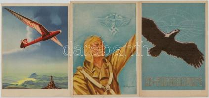 10 db RÉGI náci propaganda képeslap Hitlerrel és bélyegzésekkel / 10 pre-1945 Nazi NSDAP propaganda ...