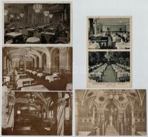 11 db RÉGI történelmi magyar vendéglők, éttermek és belsők / 11 pre-1945 restaurants and interiors f...