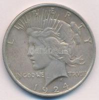 Amerikai Egyesült Államok 1924. 1$ Ag Béke T:2 USA 1924. 1 Dollar Ag Peace C:XF Krause KM#150