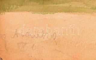 Helbing Aranka (1898-1974): CSendélet ( 2db), akvarell, papír, körbevágva, jelzett (részleges), 22×2...