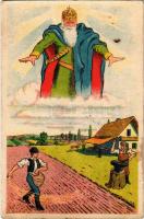 Szent István országa / Hungarian irredenta art postcard, Stephen I of Hungary(EK)