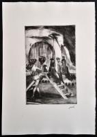 Biai-Föglein István (1905-1974): Cirkusz. Rézkarc, papír, jelzett (bélyegzős), 29×19 cm