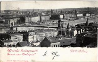 1899 Budapest, Pillantás a várból (ferdén vágva / slant cut)