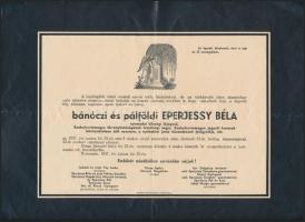 1937 Nyírmadai gyászjelentés bánóczi és pálföldi Eperjessy Béla