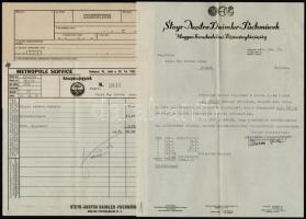 cca 1930 Stayr-Austro-Daimler számlák, üzleti levelek kb 10 db