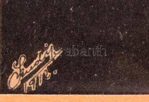 Szundy jelzéssel: Úri közönség. Tus, papír, üvegezett keretben, 23×16 cm