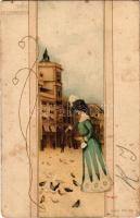 Torre dell Orologio. Hungarian Art Nouveau postcard. Serie 785. Nr. 3. litho s: Basch Árpád (EK)
