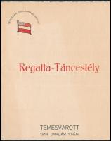 1914 Meghívó a Temesvári Csolnakázó Egylet regatta-táncestélyére