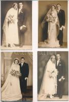 6 db RÉGI esküfői fotó képeslap / 6 pre-1945 wedding photo postcards