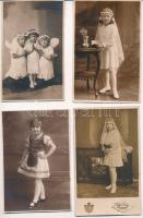 4 db RÉGI fotó képeslap kislányokról / 4 pre-1945 photo postcards with girls