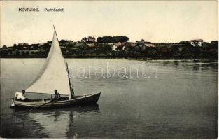 1929 Révfülöp, Balaton part, vitorlás csónak