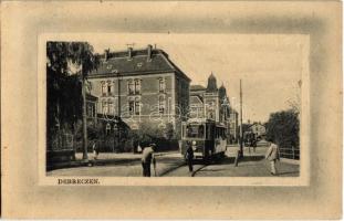 1912 Debrecen, utca, vasútállomás, villamos. W.L. Bp. 5967.
