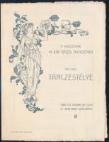 1908 Meghívó a kolozsvári M. Kir. Gazd. Akadémia táncestélyére, szecessziós díszítéssel