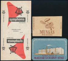3 db szivarkapapír és cigaretta csomagolás (Magyar Dohány Ipar, Munkás, Symphonia)