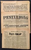 3 db újság: 1911 Pesti Hírlap, 1931 Magyarország, 1940 Pesti Újság,