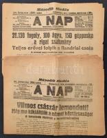 1917-18 A Nap c. újság két száma a világháború eseményeivel