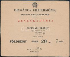 1952 Országos Filharmónia bérleti hangversenye zenekari bérlet