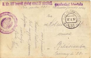 1917 M. kir. 307. honvéd gyalogezred IV. zászlóalj katonái / WWI K.u.K. Hungarian soldiers + "M...
