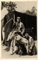 1933 Gödöllő, IV. Cserkész Jamboree, egyiptomi cserkészek tevével és zászlóval / Hungarian scout Jamboree, Egyptian scouts with flag and camel