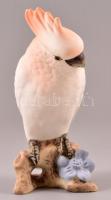 Royal dux biszkvit rózsás kakadu, kézzel festett, jelzett, apró kopásokkal, m: 18 cm