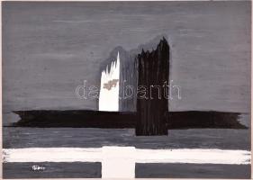 Czibor Ildikó (1969- ): Fehér láng, olaj, farost, jelzett, 50×70 cm