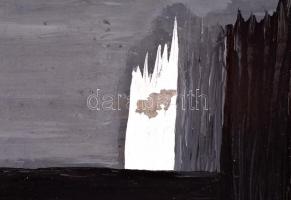 Czibor Ildikó (1969- ): Fehér láng, olaj, farost, jelzett, 50×70 cm