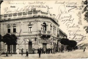1906 Dés, Deés, Dej; Voith palota, Frank J. Mózes, Pruner Sándor üzlete / street view with shops (EK)