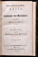 Johann Gottfried von Herder: Ideen zur Geschichte der Menschheit. Zweiter Theil. 1785. Wien, 1812. Grundschen Schriften. 1t + 310p. Korabeli félvászon kötésben