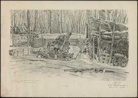 Hesshammer jelzéssel 30 db I. világháborús frontképeket ábrázoló nyomat / World War I. scenes. 38x28...