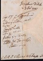 1823 Rudnyánszky József (1788-1859) püspök aláírása rudnói és divékújfalusi  Rudnay Sándor esztergom...