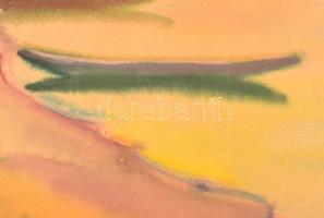 Gáborjáni Szabó Kálmán (1897-1955): Csónak a Tiszán, akvarell, papír, jelzett, paszpartuban, üvegeze...