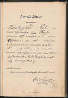 Leckekönyv 1898-1902, 11 db illetékbélyeggel