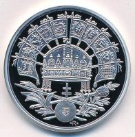DN "Ferenc József koronázási érem" ezüstözött rézötvözet, jelzett utánveret (38mm) T:PP