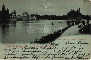 1898 Budapest XIV. Városligeti tó este (EK)