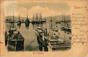 1899 Fiume, Rijeka; Molo Adamich / port with ships (EK)
