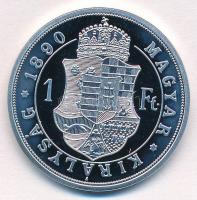 2011. "1890. 1Ft" ezüstözött rézötvözet, jelzett utánveret T:PP kis patina