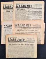 1949 5 db Szabad nép, benne az új alkotmányról szóló cikkekkel